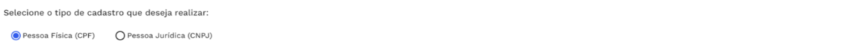 Visão Geral, pessoa física (CPF) ou pessoa jurídica (CNPJ