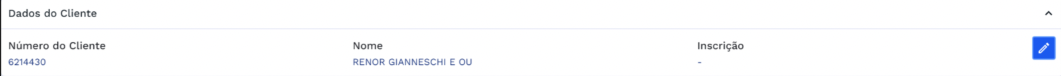 Quadro: Dados do Cliente)