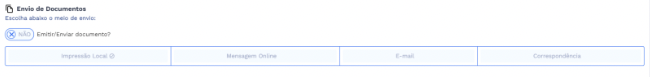 Quadro: Envio de Documentos