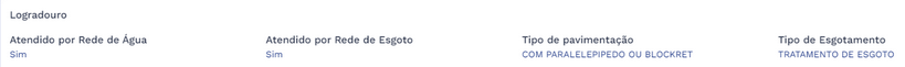 Card com dados de Logradouro