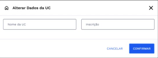 Alterar dados da UC)